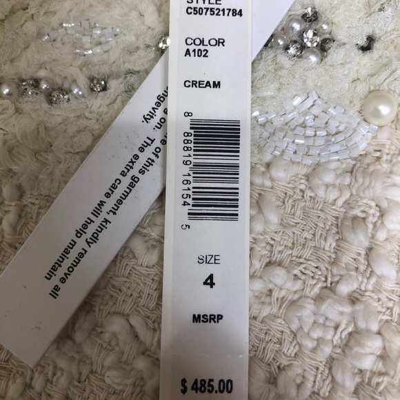 Alice + Olivia Haven Embellished ivory Tweed Dress - Picture 5 of 8